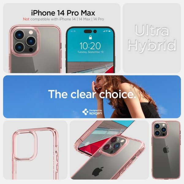Spigen iPhone 14 Pro Max Skal Ultra Hybrid Rose Crystal