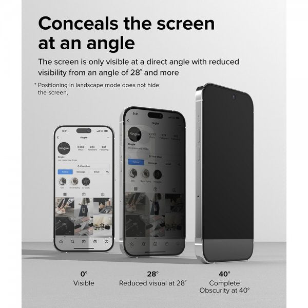 Ringke iPhone 14 Pro Max Skärmskydd Privacy Glass