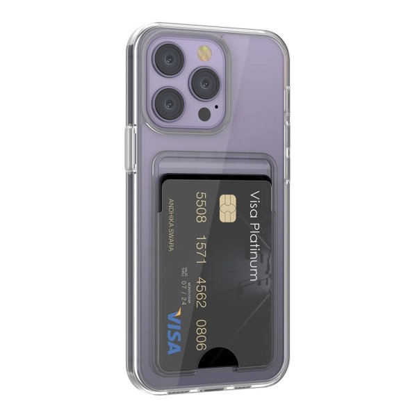 Rvelon iPhone 14 Pro Skal Korthållare Transparent