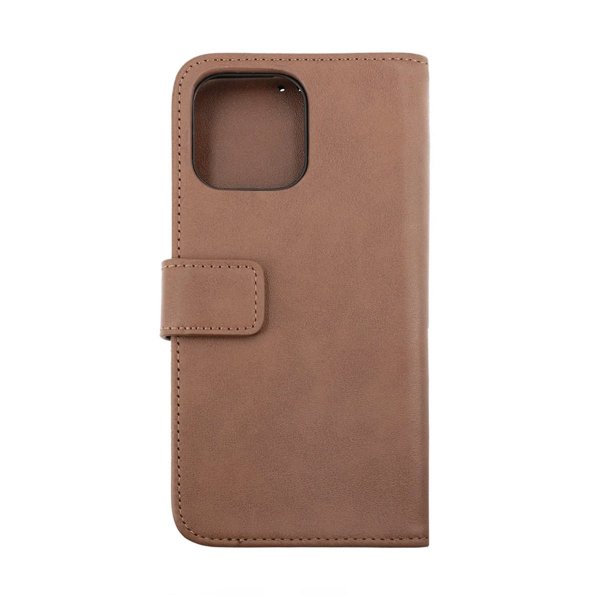 Rvelon iPhone 14 Pro Fodral Äkta läder Kortfack Brun