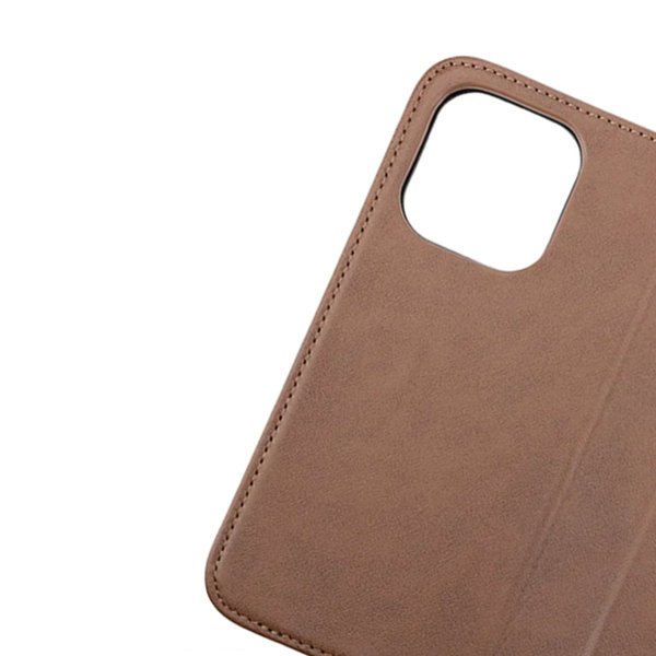 Rvelon iPhone 14 Pro Fodral Äkta läder Kortfack Brun