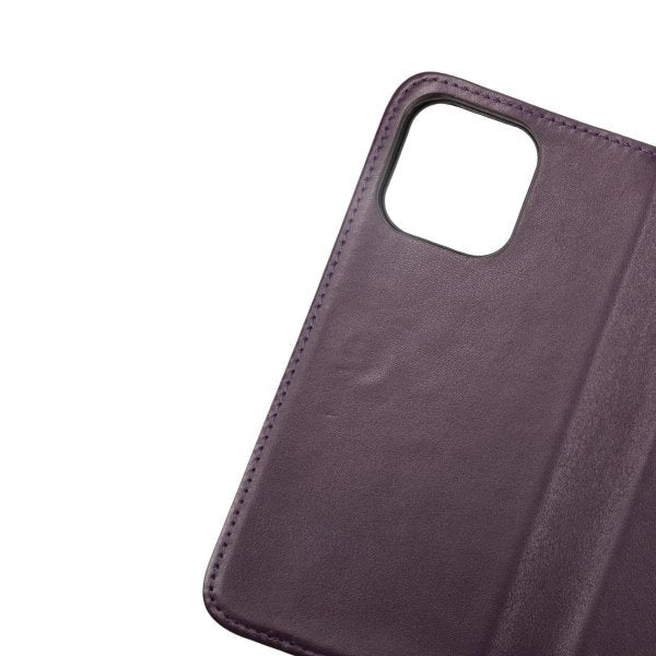 Rvelon iPhone 14 Pro Fodral Äkta läder Kortfack Lila