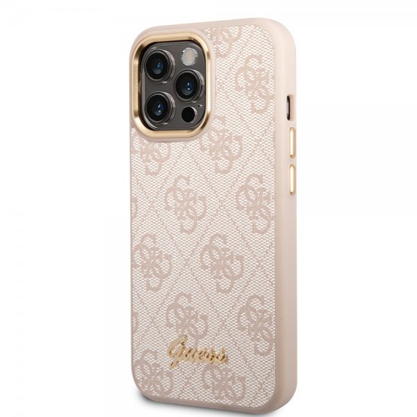 Guess iPhone 14 Pro Skal 4G Logo Rosa