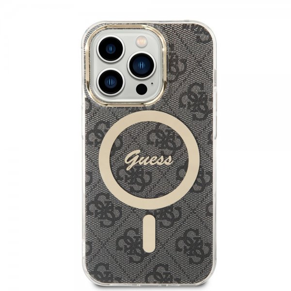 Guess iPhone 14 Pro Skal 4G Pattern MagSafe Svart