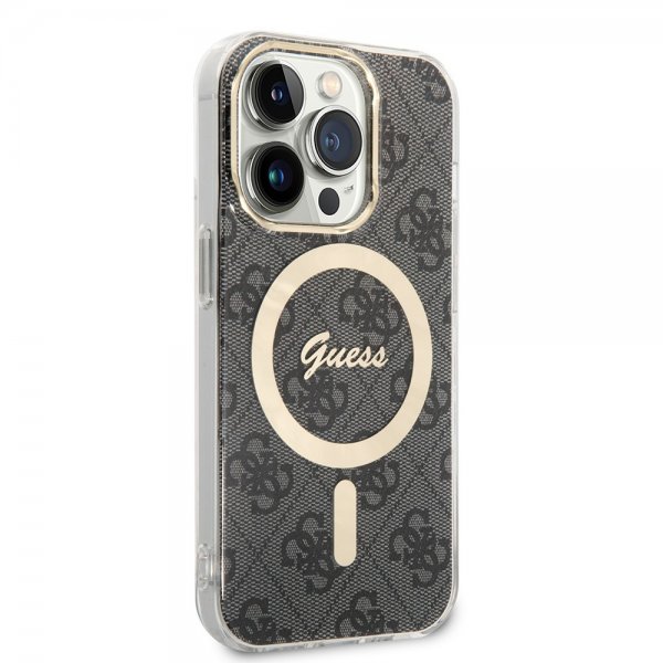 Guess iPhone 14 Pro Skal 4G Pattern MagSafe Svart