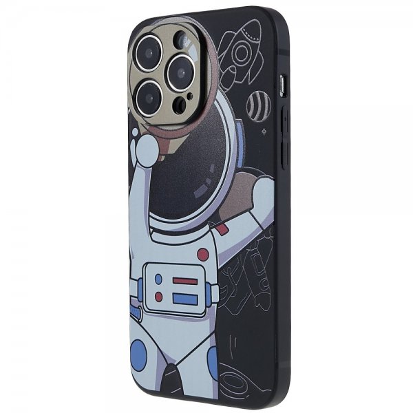 iPhone 14 Pro Skal Astronaut Svart Grå