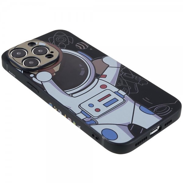iPhone 14 Pro Skal Astronaut Svart Grå