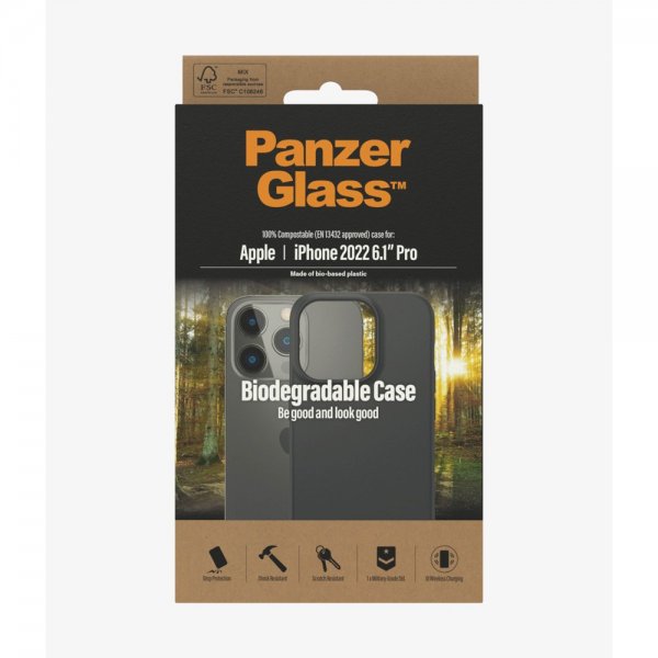 PanzerGlass iPhone 14 Pro Skal Biodegradable Case Svart