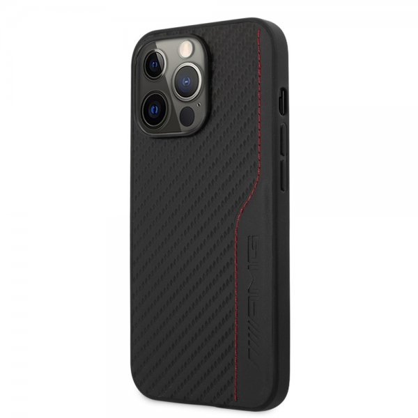 AMG iPhone 14 Pro Skal Carbon Effect Stamped Logo Svart