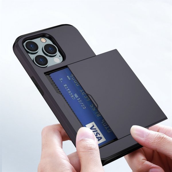 iPhone 14 Pro Skal Card Slide Svart