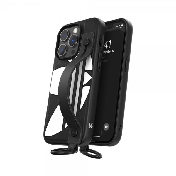 Adidas iPhone 14 Pro Skal Handstrap Case Svart Vit