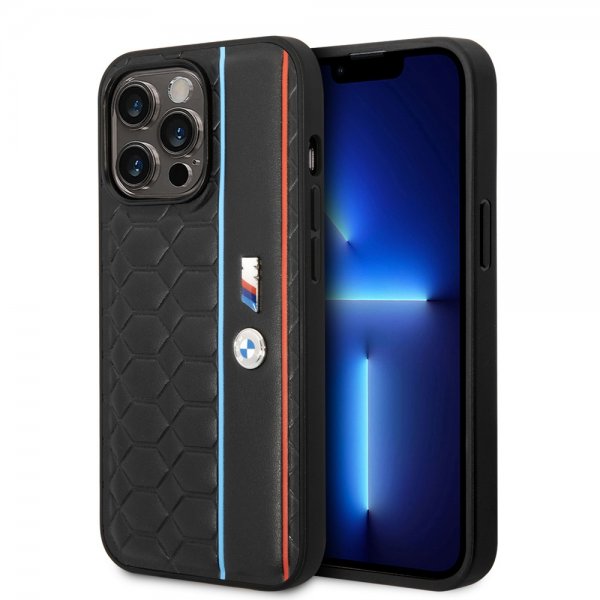 BMW iPhone 14 Pro Skal Hexagonal Pattern Svart