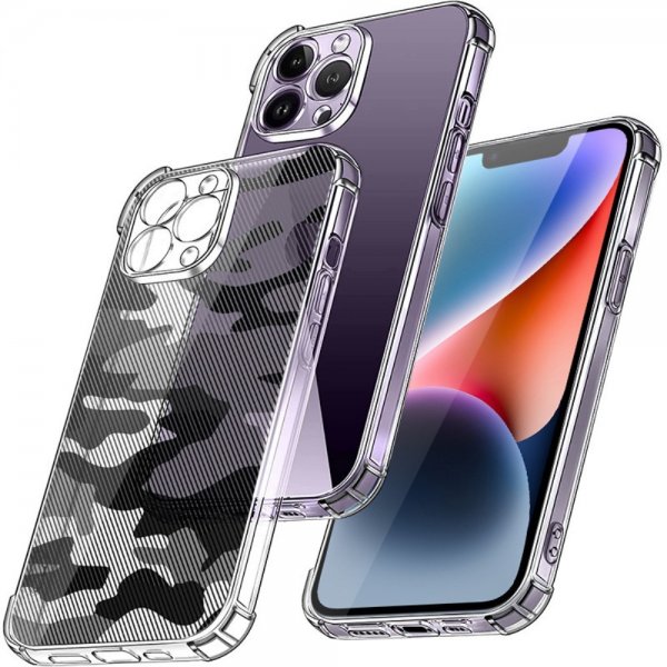 iPhone 14 Pro Skal Kamouflage Svart