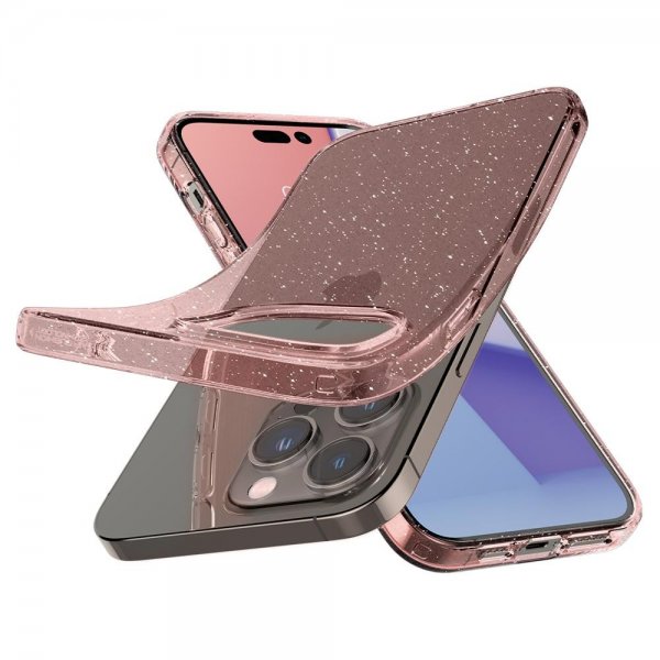 Spigen iPhone 14 Pro Skal Liquid Crystal Glitter Rose Quartz