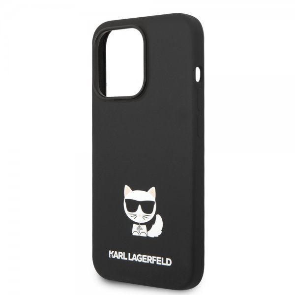 Karl Lagerfeld iPhone 14 Pro Skal Liquid Silicone Choupette Svart