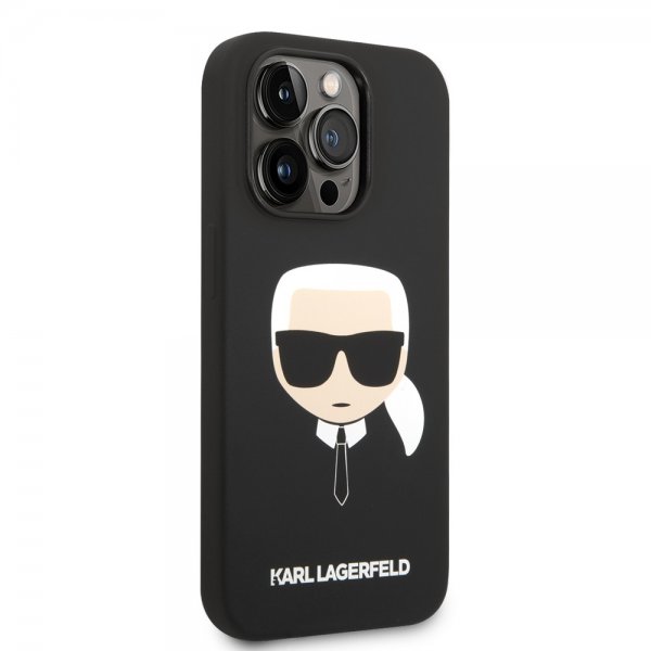 Karl Lagerfeld iPhone 14 Pro Skal Liquid Silicone Karl MagSafe Svart