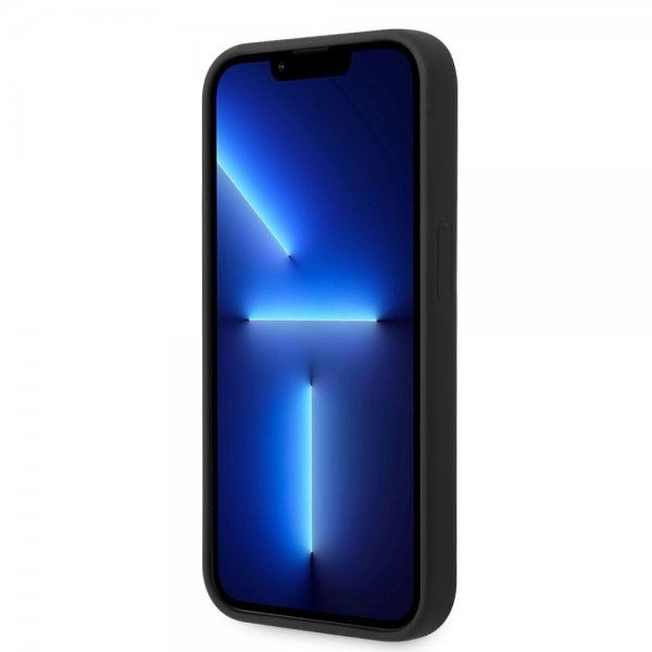 Guess iPhone 14 Pro Skal Liquid Silicone Metal Logo Svart