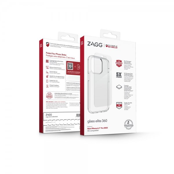 ZAGG InvisibleShield iPhone 14 Pro Skal med Skärmskydd Glass Elite 360