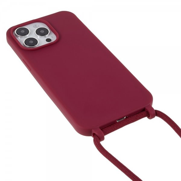 iPhone 14 Pro Skal med Strap Röd