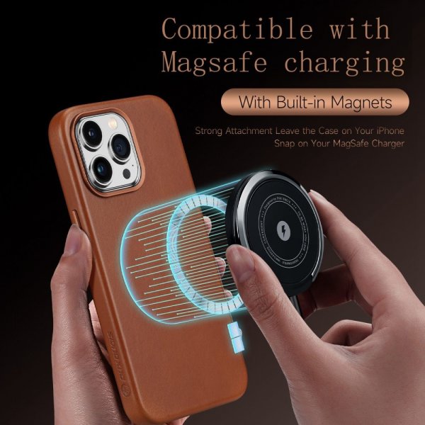 Dux Ducis iPhone 14 Pro Skal Naples Series MagSafe Ljusbrun