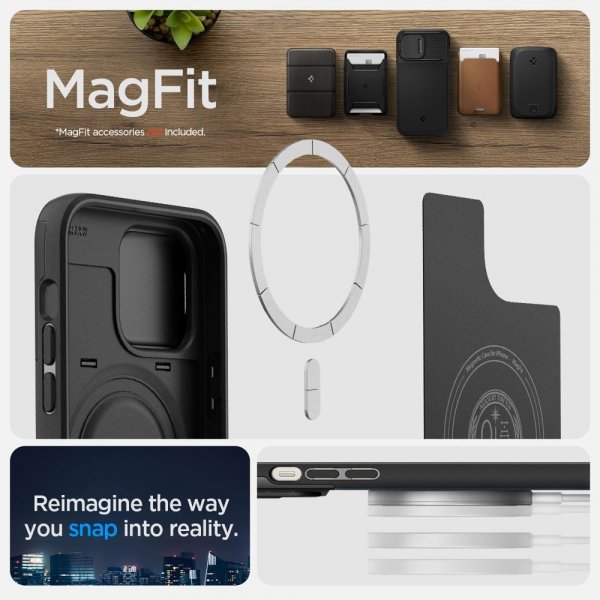Spigen iPhone 14 Pro Skal Optik Armor MagFit Svart