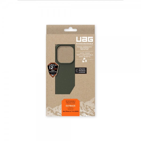 Urban Armor Gear (UAG) iPhone 14 Pro Skal Outback Biodegradable Cover Olive