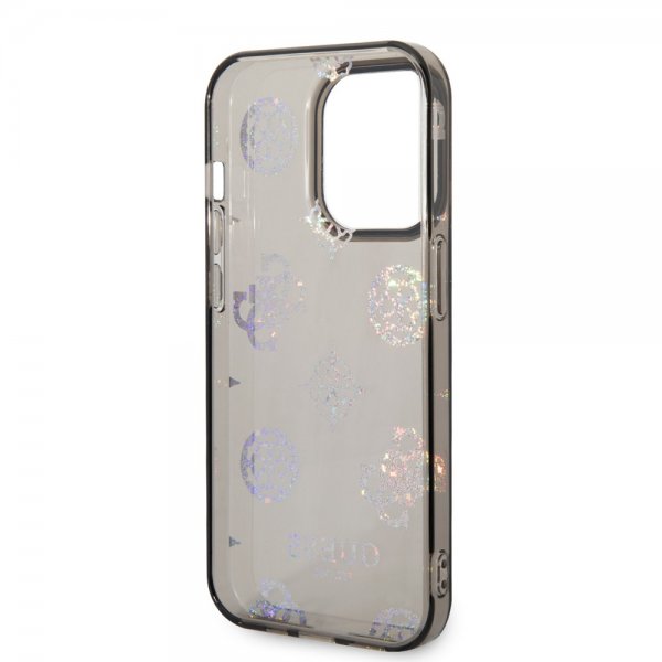 Guess iPhone 14 Pro Skal Peony Glitter Svart