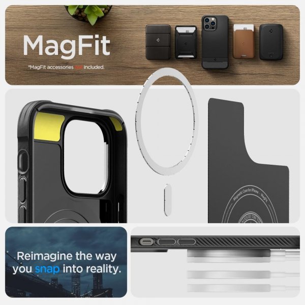 Spigen iPhone 14 Pro Skal Rugged Armor MagFit Matte Black