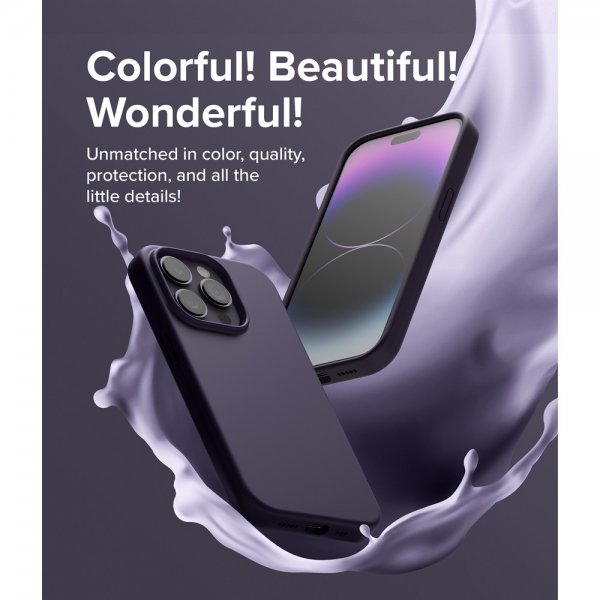 Ringke iPhone 14 Pro Skal Silicone Deep Purple