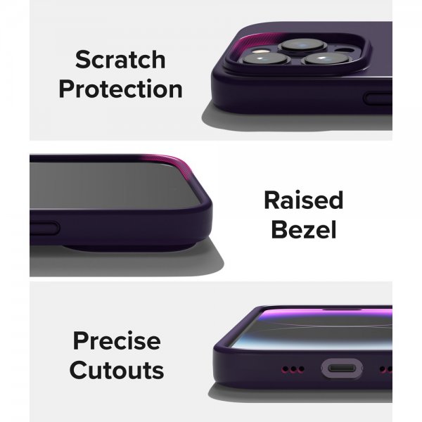 Ringke iPhone 14 Pro Skal Silicone Deep Purple