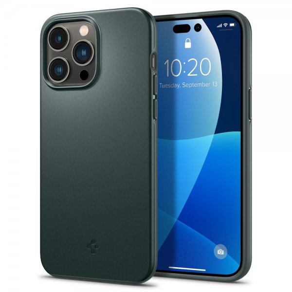 Spigen iPhone 14 Pro Skal Thin Fit Abyss Green