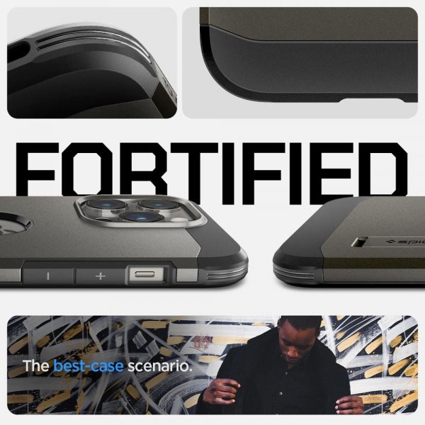 Spigen iPhone 14 Pro Skal Tough Armor MagFit Gunmetal