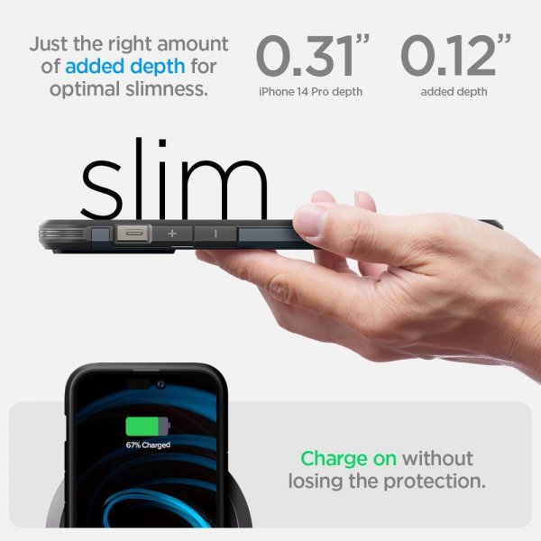 Spigen iPhone 14 Pro Skal Tough Armor MagFit Metal Slate