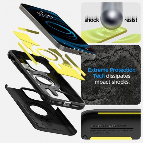 Spigen iPhone 14 Pro Skal Tough Armor MagFit Svart