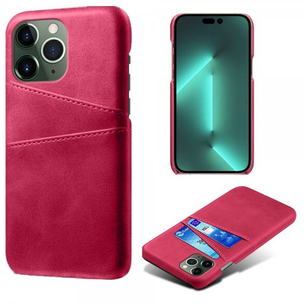 iPhone 14 Pro Skal Två Kortfack Magenta