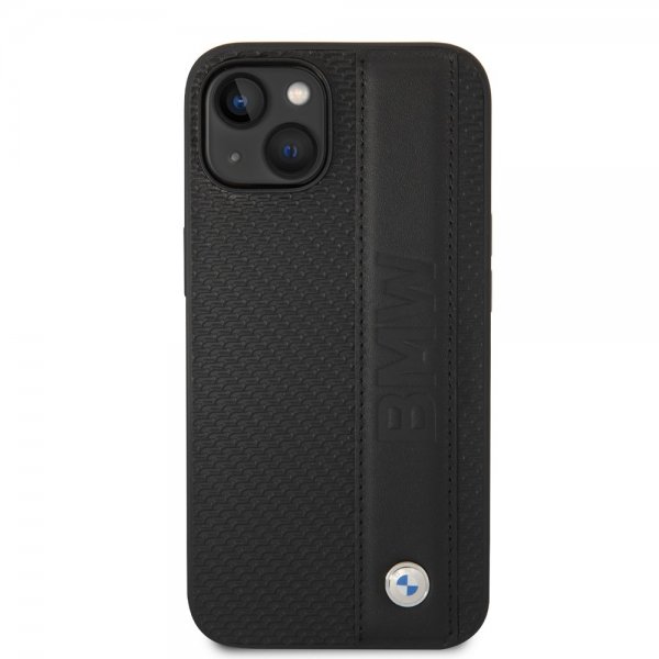 BMW iPhone 14 Skal Big Logo Stripe Svart