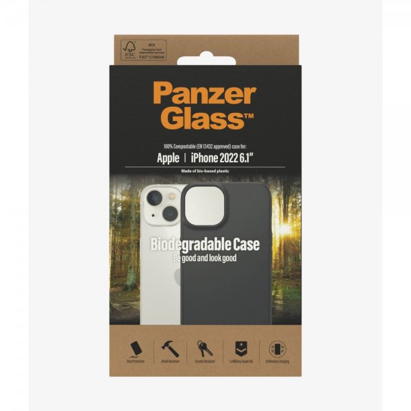 PanzerGlass iPhone 14 Skal Biodegradable Case Svart