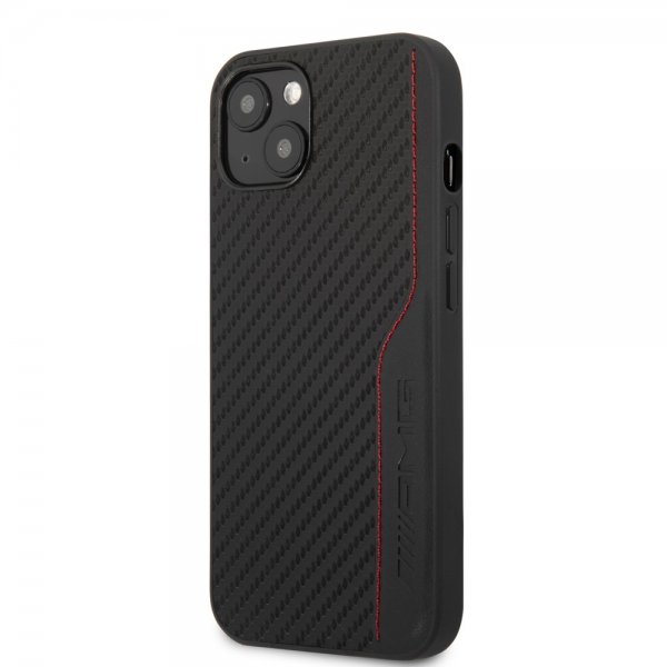 AMG iPhone 14 Skal Carbon Effect Stamped Logo Svart