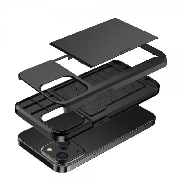 iPhone 14 Skal Card Slide Svart