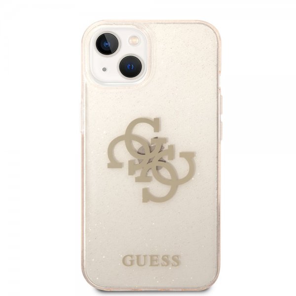 Guess iPhone 14 Skal Full Glitter Guld