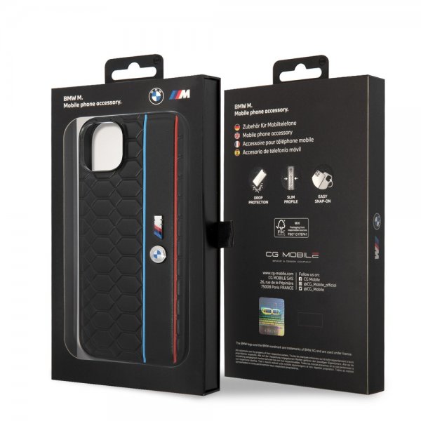 BMW iPhone 14 Skal Hexagonal Pattern Svart
