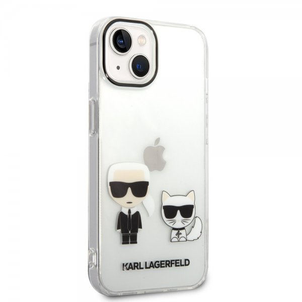 Karl Lagerfeld iPhone 14 Skal Karl & Choupette Gradient Vit