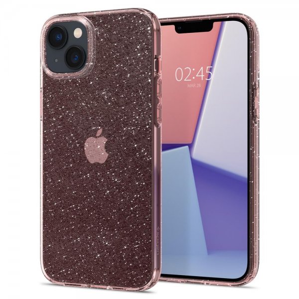 Spigen iPhone 14 Skal Liquid Crystal Glitter Rose Quartz