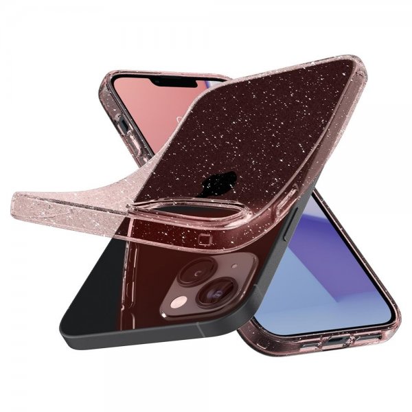 Spigen iPhone 14 Skal Liquid Crystal Glitter Rose Quartz
