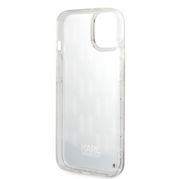 Karl Lagerfeld iPhone 14 Skal Liquid Glitter Monogram Svart