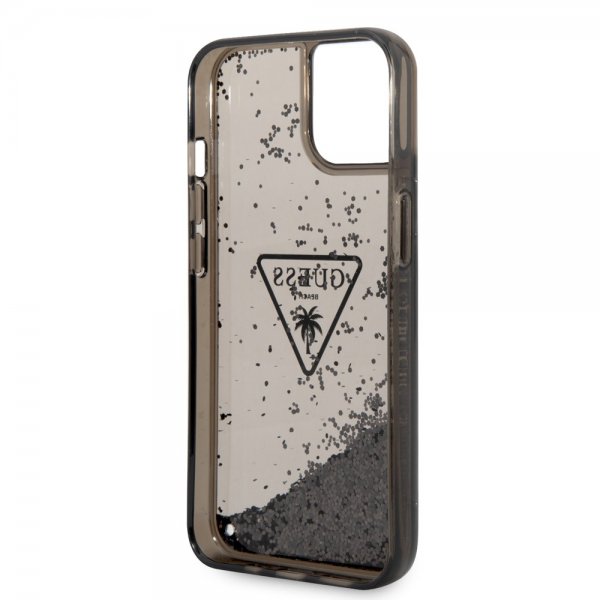 Guess iPhone 14 Skal Liquid Glitter Translucent Svart