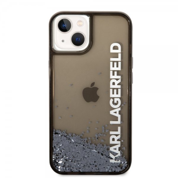 Karl Lagerfeld iPhone 14 Skal Liquid Glitter Translucent Svart