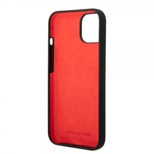 AMG iPhone 14 Skal Liquid Silicone Carbon Pattern Svart