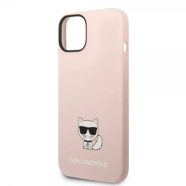 Karl Lagerfeld iPhone 14 Skal Liquid Silicone Choupette Rosa