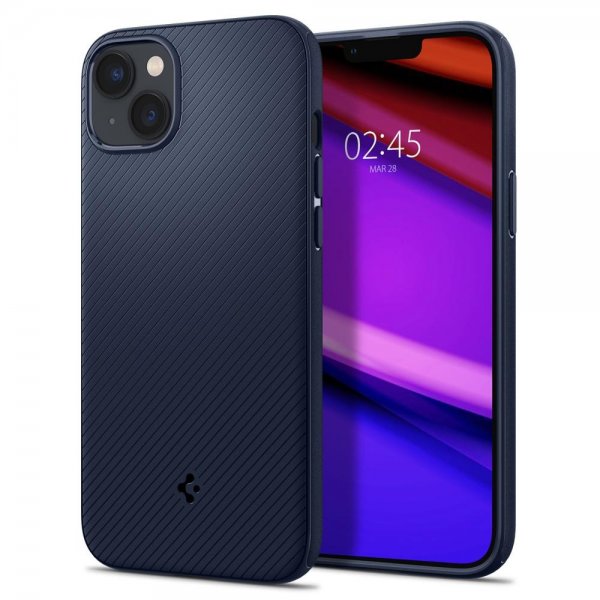 Spigen iPhone 14 Skal Mag Armor MagFit Navy Blue